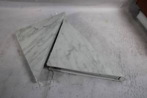 lot 139 image: Set of 3 Marble Corner Shelves with Installation Instructions