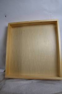 lot 146 image: Large Unfinished Wood Serving Tray with Hidden Latches