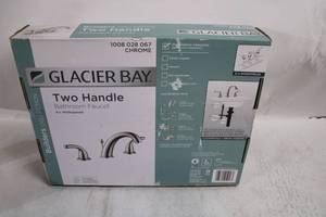 lot 148 image: Glacier Bay Two Handle Bathroom Faucet, 8 in Widespread, Chrome