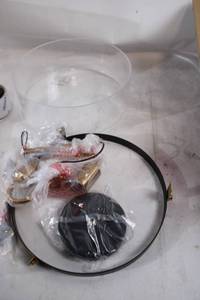 lot 149 image: Assembled Modern Ceiling Light Fixture Kit with Clear Shade