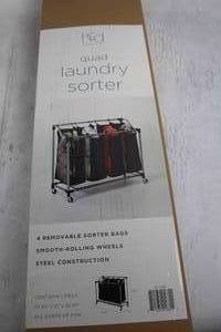 lot 151 image: Laundry Sorter with 4 Removable Bags and Smooth-Rolling Wheels