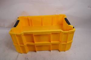 lot 157 image: Pair of Yellow Stacking Storage Bins with Handles