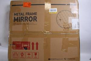 lot 167 image: Metal Frame Mirror with Silver Finish - 24 Inch