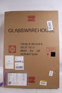 lot 170 image: Glass Warehouse Matt Black Panel 22x32 Inch