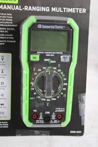 lot 186 image: Unopened Commercial Electric True RMS Manual-Ranging Multimeter
