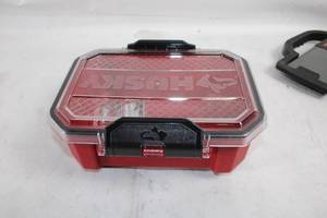 lot 214 image: Husky Red Storage Box with Transparent Lid