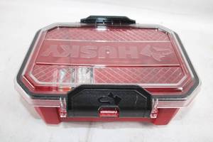 lot 216 image: Husky Plastic Storage Box with Secure Latch