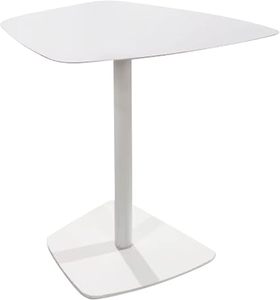 lot B-46-GR image: SideEnd Table for Sofa, Metal Couch Table Small TV Tray, Snack TableAccent Cafe Table for Patio Garden Backyard, Living Room, Bedroom Nightstand Bedside Table, 19.3 H, White