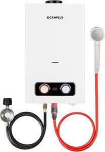 lot C-160-BL image: CAMPLUX 2.64 GPM Tankless Propane Water Heater, Portable Water Heater Outdoor with Overheating Protection, for Camping, Cabins, Barns