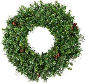 lot H-31-GR image: Vickerman 42 Cheyenne Pine Artificial Christmas Wreath with 360 PVC Tips - Indoor and Outdoor Use- Seasonal Holiday Decor - Featuring Pinecones