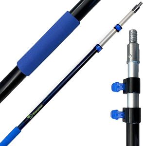 lot H-380 image: EVERSPROUT 6.5-to-18 Foot Telescopic Extension Pole (25 Ft Reach)  Lightweight Sturdy Aluminum  Easy Flip-Tab Lock Mechanism  Twist-On Metal Tip works for Squeegee, Duster, Paint Roller (pole only)