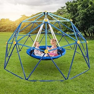 lot O-244-BL image: 10ft Geometric Dome Climber Play Center with Rust & Uv Resistant, Supporting 1000LBS, Kids Jungle Gym Playground IndoorOutdoor with Much Easier Assembly
