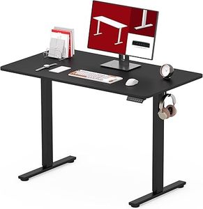 lot O-343 image: Standing Desk Height Adjustable Electric Stand up Desk 40x24 Inches Sit Stand Home Office Desk with Splice Board, Black FrameBlack Top