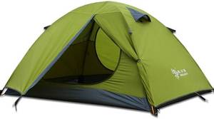 lot P-1-BL image: 3-4 Season 2 3 Person Lightweight Backpacking Tent Windproof Camping Tent Awning Family Tent Two Doors Double Layer with Aluminum rods for Outdoor Camping Family Beach Hunting Hiking Travel