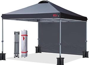 lot P-41-BL image: MASTERCANOPY Durable Pop-up Canopy Tent with 1 Sidewall (12x12 ft, Black)