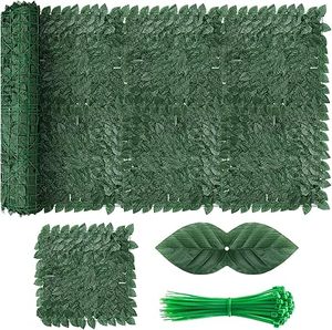 lot P-93-BL image: Artificial Ivy Privacy Fence Screen, 120x40 inch Dense Leaves Fence Panel, Super Privacy Greenery Wall Faux Ivy Greenery Backdrop Ivy for Patio, Balcony, Garden, Backyard Indoor Outdoor Decor