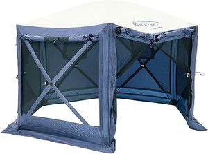 lot P-297-BL image: CLAM Pop Up Screen Tent, Outdoor Camping Gazebo Canopy, Pavilion, 12.5, Blue
