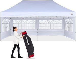 lot P-314-BL image: Outdoor Winter Gazebo 10x20, Premium Instant Pop Up Canopy Tent with Elegant Church Window,Snow and Rain Protection, Bonus Wheeled Bag,White