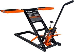 lot T-267-BL image: Pro-LifT PL5500 Lawn Mower Lift with Hydraulic Jack for Riding Tractors and Zero Turn Lawn Mowers - 500 Lbs Capacity , Orange