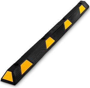 lot U-145-BL image: Curb Parking Garage Floor Stopper - 72 Inch Extra Wide Heavy Duty Rubber Parking Lot Stopper, for Vehicles Truck Driveway, Protect Bumpers for Cars Vans Trucks - Pyle PCRSTP14, Black