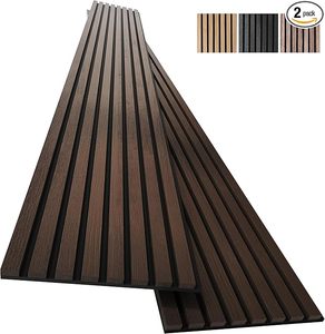 lot I-371 image: 2-Pack Acoustic Wood Slat Panels - Soundproof Wall Paneling for Interior Decor