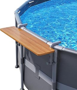 lot P-320 image: Pool Bar Nordic Pine, Exclusively for Above-GroundRound & Oval Pools, Fits 3.7 Inch or Less Top Rail, Swim Up Bar Pool Shelf Above Ground Pool Side Bar, Pool Accessories 4711in Tabletop
