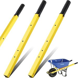 lot T-302-BL image: Wheelbarrow Handles 60 Metal Wheelbarrow Handles Replacement Kit Heavy Duty Yellow Wheel Barrow Handles(2 Pcs)
