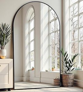 lot B-219-BL image: Full Length Mirror, 76 x 34 Oversized Floor Mirror Freestanding, Large Full Body With Stand, Hanging Mounted With Aluminum Alloy Frame for Bedroom, Living Room, Black