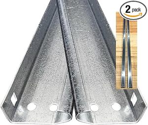 lot C-225-BL image: Universal Garage Door Vertical Track Set Kit for Garage Doors, Rails, 7ft, Heavy Duty Galvanized Steel, 76, Fits 2-Inch Rollers