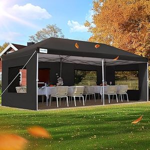 lot P-258-BL image: Quictent 10x20 ft Pop up Canopy with Sidewalls Easy up Canopy Tent Instant Shelter with Windows for Outdoor Event Party