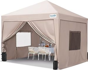 lot P-260-BL image: Quictent Pop Up Canopy Tent - Waterproof Instant Gazebo with Detachable Sidewalls, UV Protection, Roller Bag, Sandbags & Stakes - Perfect for Outdoor Events, Parties, Camping