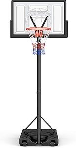 lot S-193-BL image: Basketball Hoop Outdoor 10ft Adjustable, Portable Basketball Hoop Goal System for Kids Youth and Adults in BackyardDrivewayIndoor, 44 Inch Shatterproof Backboard and Larger Base