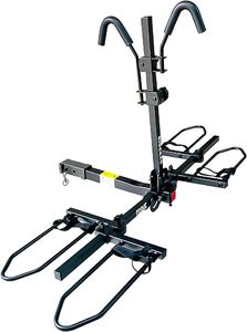 lot U-197-BL image: KAC Premium Bike Rack for Car, SUV, Hatchback Mount - Anti-Wobble Hitch & Quick Release Lever for Bikes - Heavy Duty Bicycle Carrier, Easy to AssembleInstall - Tire & Frame Straps Included (2 Bikes)