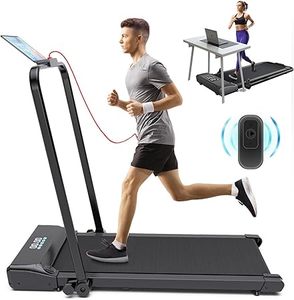 lot F-207-BL image: Foldable Treadmill 1-12 KMH,AJUMKER Walking Pad 2 HP,Under The Desk Treadmill for Heavy People,LCD Display Double Control,Indoor Jogging for Home Office Gym