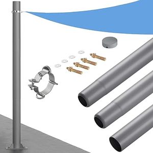 lot P-135-BL image: Shade Sail Poles, 10Ft Heavy Duty Sun Sail Poles for Shade Sail, Sun Shade Poles with D-clamp, Suitable for Garden ,Yard,Patio,Playground, One Pack