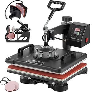 lot H-123-BL image: 5 in 1 Heat Press Machine, 12x15 inch Swing Away Heat Press for Sublimation, T Shirt Pressing Machine Multifunction, Heat Press Transfer Machine Combo for T-Shirt Hat Cap Mug Plate Cap