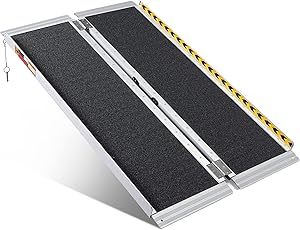 lot M-98-BL image: ORFORD Portable Wheelchair Ramp 4FT, Handicap Ramps, Non-Skid Aluminum Wheel Chair Ramp, Threshold Ramps for Doorways, Home Steps, Stairs, Entry