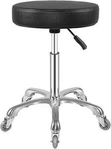 lot O-97-BL image: Rolling Stool with Wheels, Heavy Duty Hydraulic Massage Stool for Shop Guitar Lab Tattoo Workbench Medical, Adjustable Swivel Chair (Black)
