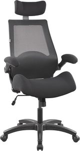 lot O-114-BL image: High Back Ergonomic Mesh Computer Office Desk Chair with Super Soft Adjustable Arms Molded Foam Seat Lumbar Support(Black)