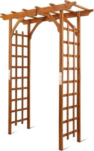 lot P-107-BL image: 82.6 High x 63.4 Wide Wooden Garden Arbor, Trellis Plants Support with Enduring Wood Use, Pergola for Garden Backyard, Lawn for Outdoor Garden Climbing Plants Wedding Arches Ceremony