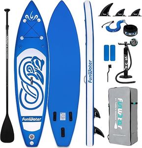 lot S-99-BL image: FunWater Inflatable Stand Up Paddle Board with Premium SUP Paddleboard Accessories, Wide Stable Anti-Slip EVA Deck, Paddle Boards for Adults & Youth of All Skill Levels