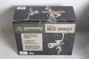 lot 20 image: Gamekeeper Manual Meat Grinder with C-Clamp and Stuffing Kit