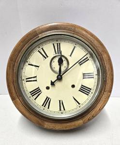 lot 58 image: Antique Oak 13 Nautical Ships Style Clock