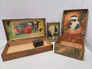 lot 87 image: Very Nice Group of Original Antique Advertising Boxes