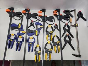 lot 93 image: Large Lot of Assorted Woodworking etc Clamps