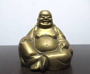 lot 31 image: Vintage Brass Seated Buddha Statue
