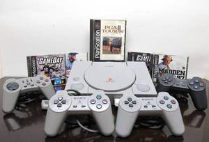 lot 49 image: PS1 PlayStation Video Game System wControllers, Games Cords & Accessories