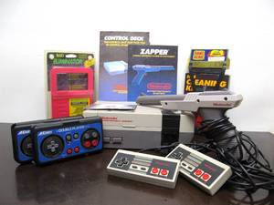lot 47 image: Nintendo NES Video Game System wControllers Cords & Accessories