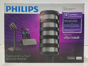 lot 104 image: Brand New PHILIPS Star-Maker Karaoke  Auto-Tune Wireless Microphone & Bluetooth Speaker Set
