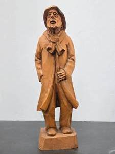 lot 189 image: Very Nice Signed Vintage Carved Wood Figure by Medard Bourgault (1897-1967)